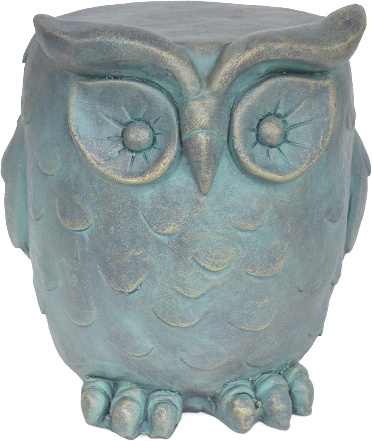 Christopher Knight Home Agnes Owl Garden Stool, Lightweight Concrete, Gold Patina Finish
