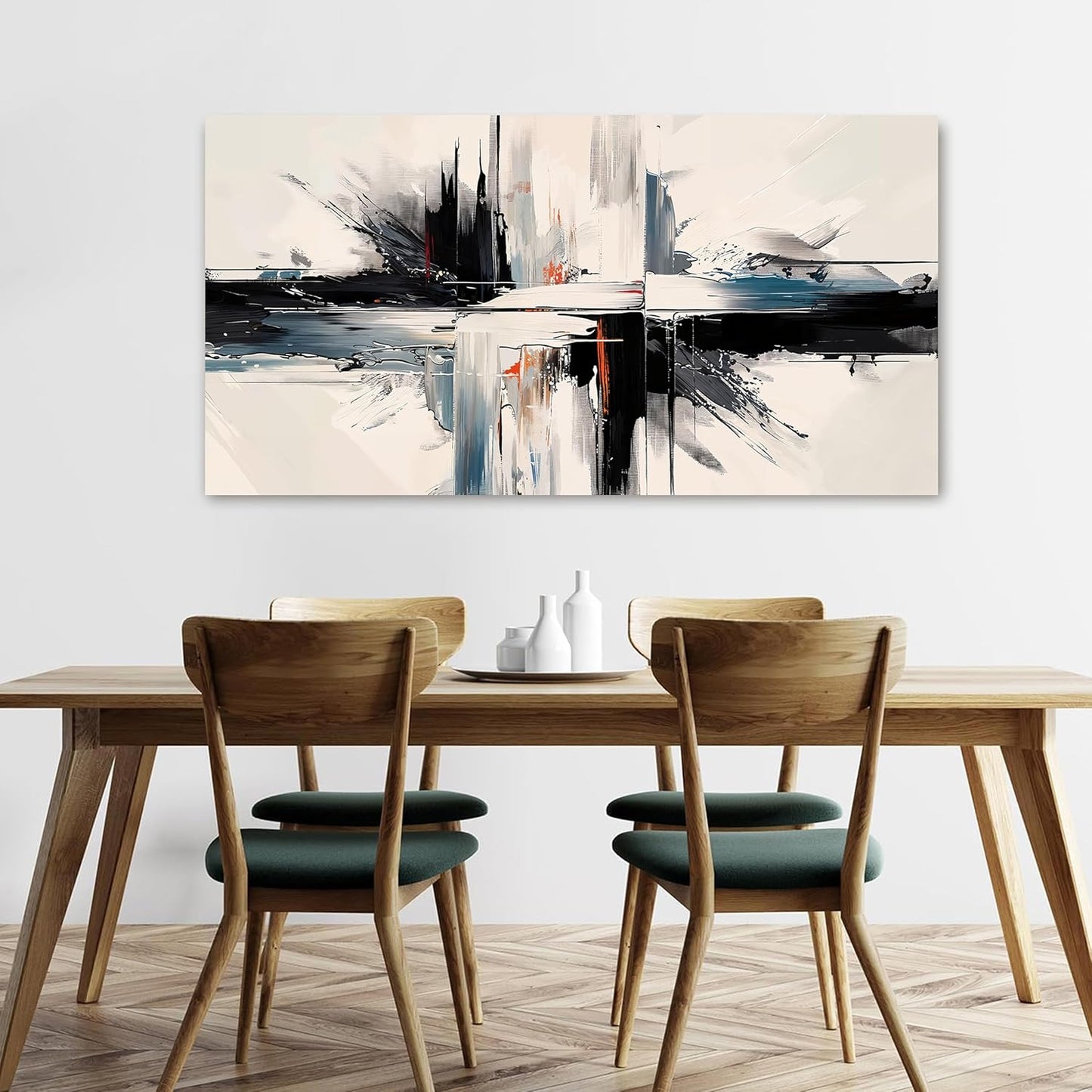 Abstract Wall Art Decorations Modern Large Wall Art for Living Room Abstract Canvas Art Wall Decor Minimalist Black and White Wall Art Prints Artwork for Walls Bedroom Office Home Decor 24" X 48"