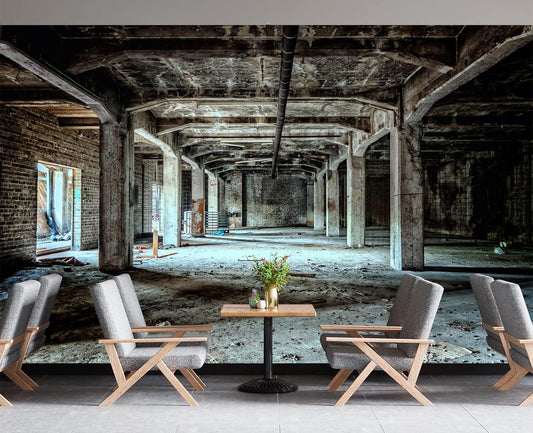 Abandoned Old Factory Buildings Wall Mural Wallpaper 137" x 100"