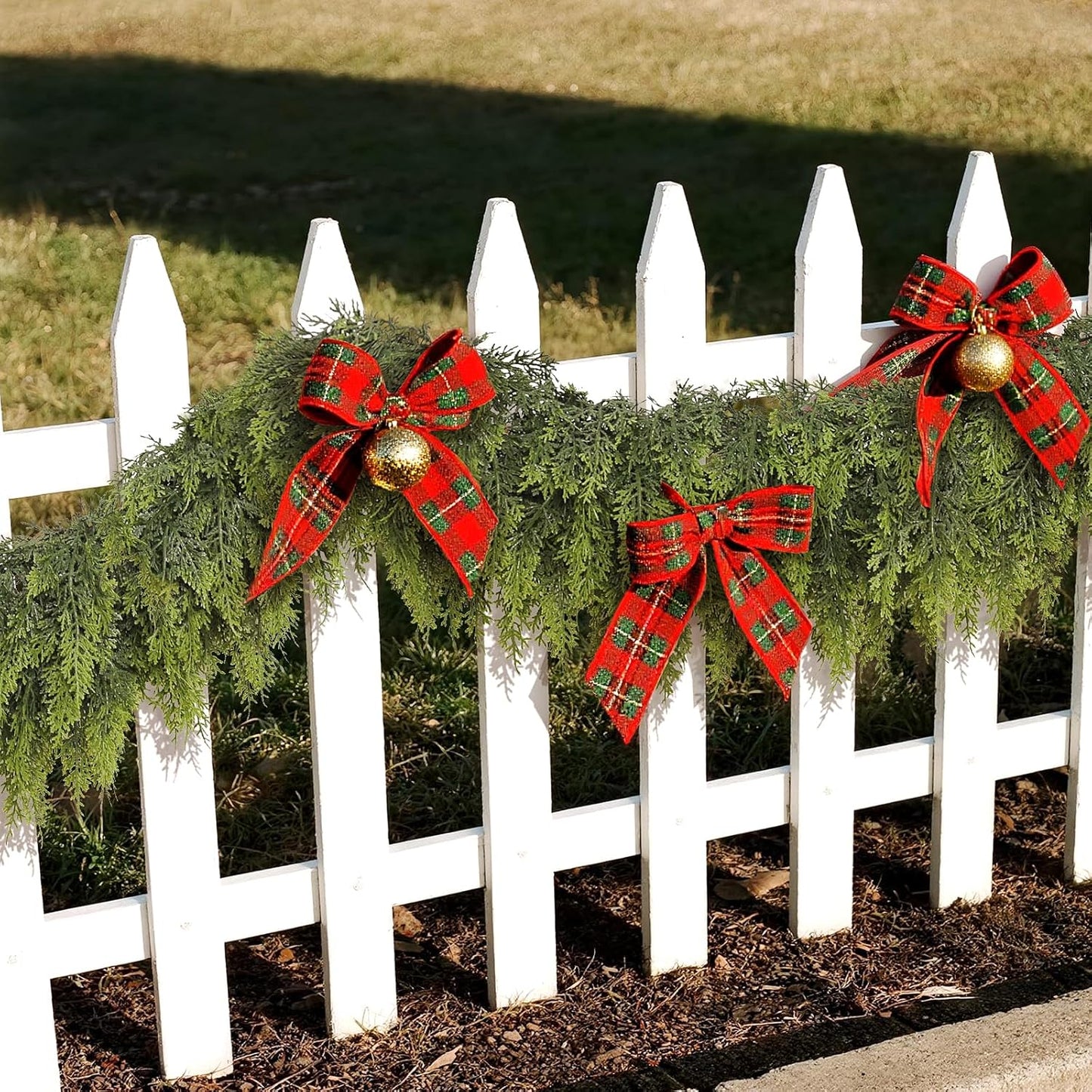 6FT Real Touch Cedar Garland for Fireplace - Artificial Christmas Garlands Realistic Faux Greenery Fake Pine Needles Garland for Holiday,Table, Window,Mantel,Stairs, Home,Indoor Outdoor Decor (1PCS)