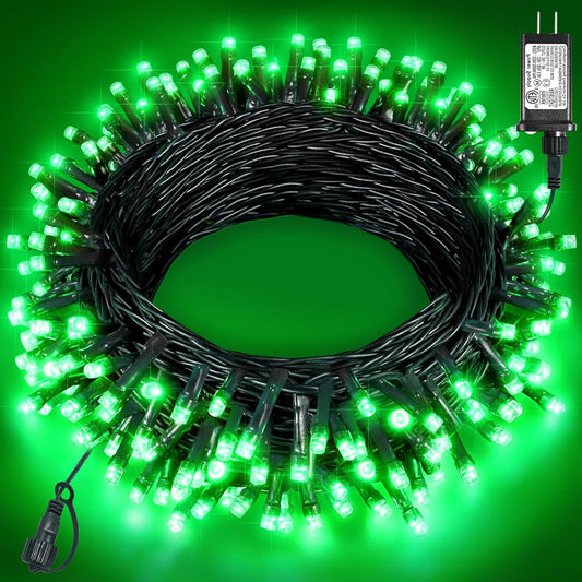 40FT 120 LED Christmas Lights Outdoor, Green Wire Christmas Tree Lights with 8 Modes & Waterproof, Connectable Plug in String Light for Indoor Garden Yard Party Holiday Decorations, Green