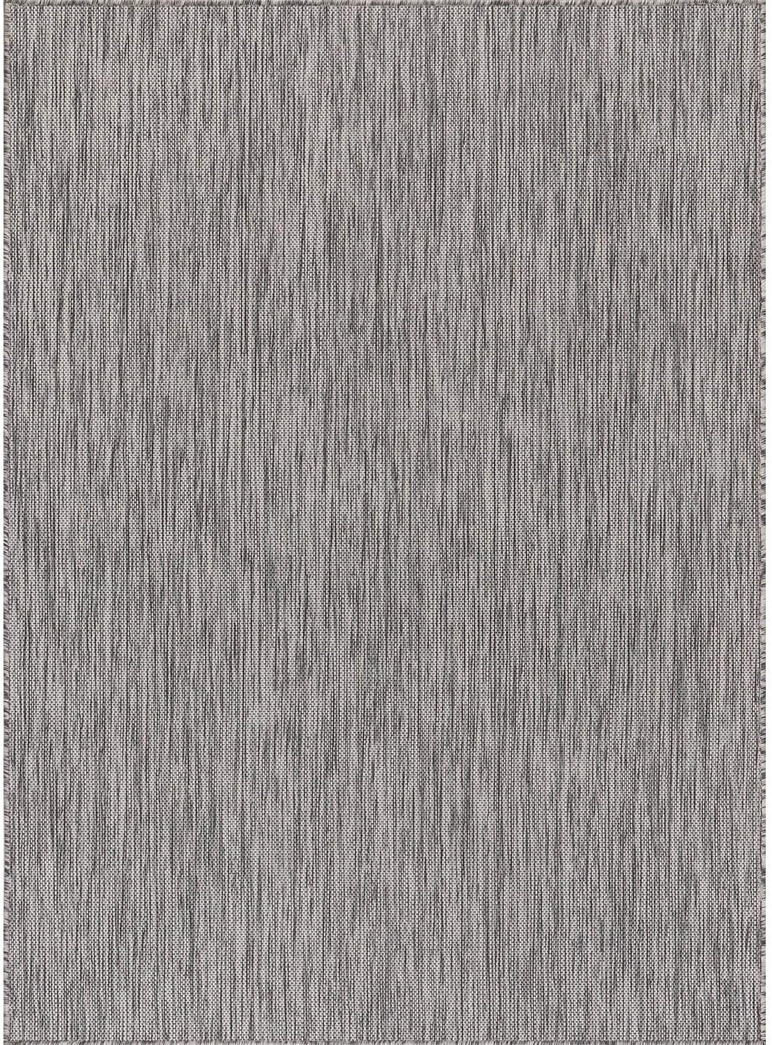 CAMILSON Outdoor Rug 8x10 Modern Area Rugs for Indoor and Outdoor Patios and Porches - Waterproof, Washable, Non-Shedding, Easy-to-Clean Outside Carpet (8 x 10, Solid - Silver Gray)