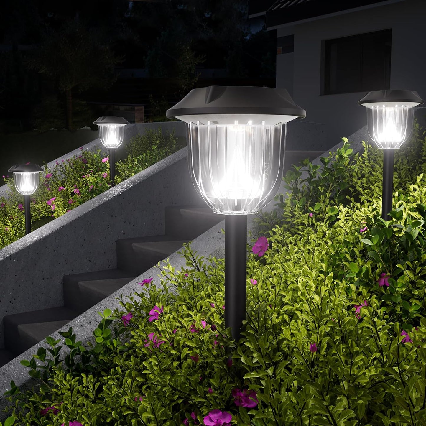 Solar Outdoor Lights,5 Pack LED Lights Outdoor Waterproof for Your Garden, Landscape, Path, Yard, Patio, Driveway(Cold)