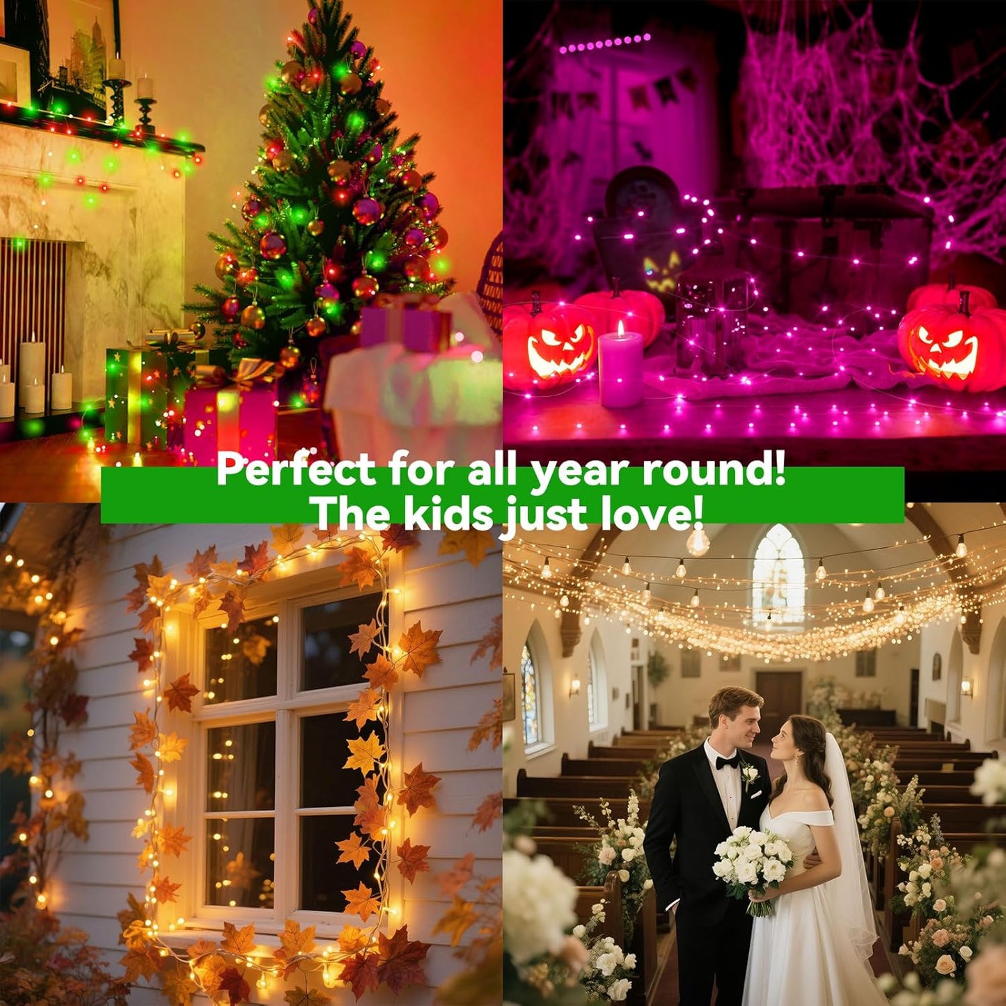 LitHome 400LED 130FT Christmas Led Fairy Lights with Remote, Color Changing Fairy Lights Plug in, 9 Modes Led String Lights for Indoor, Fairy String Lights Fall Halloween Christmas Bedroom Dorm Decor
