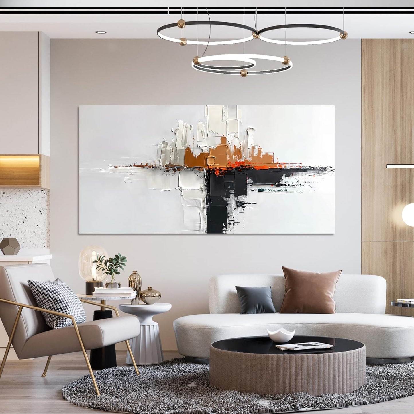 Canvas Wall Art Decor Modern Wall Art Pictures for Living Room Abstract Canvas Art Wall Decor Minimalist Black and White Wall Art Prints Artwork for Walls Office Room HomeDecor Aesthetic 20" X 40"