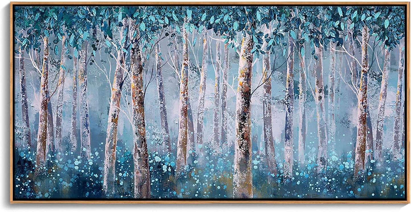 DINGDONG ART Modern Large Forest Canvas Wall Art for Bedroom | Landscape Wall Art for Living Room & Bathroom | Home Wall Decor 24x48 Inches Framed