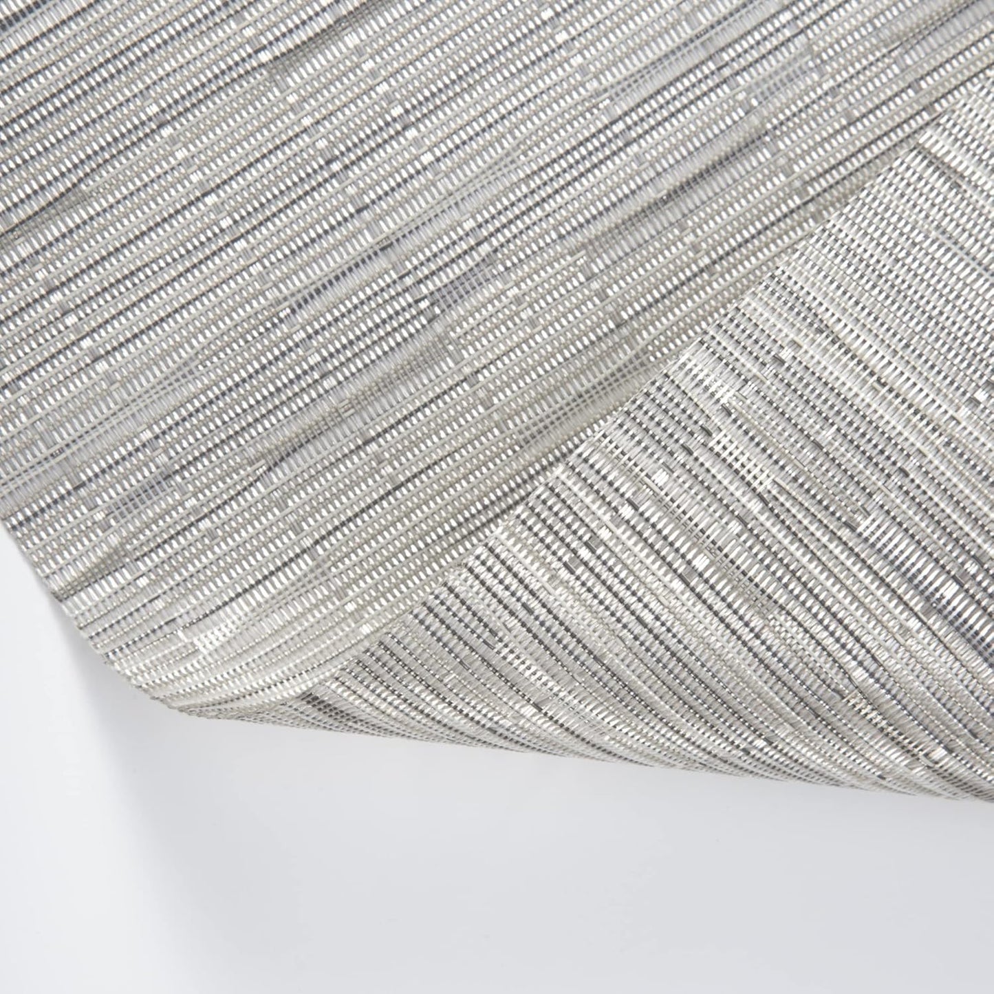 Sliver Placemats Set of 4 - Easy Clean Modern Durable Washable Vinyl Place Mats - Heat Resistant Placemats for Kitchen Table - PVC Table Mats for Dining Table (Sliver, 4)