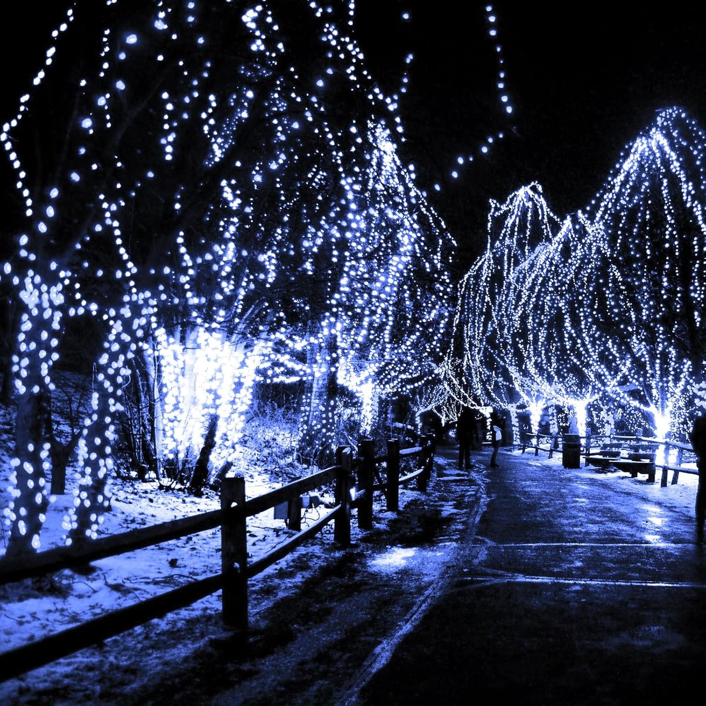 2-Pack 200 LED Solar String Lights for Outside,Solar Fairy Lights for Outside Waterproof,Solar String Lights Outdoor with 8 Modes for Christmas Tree,Balcony, Party,Wedding Decorations(Cold White)