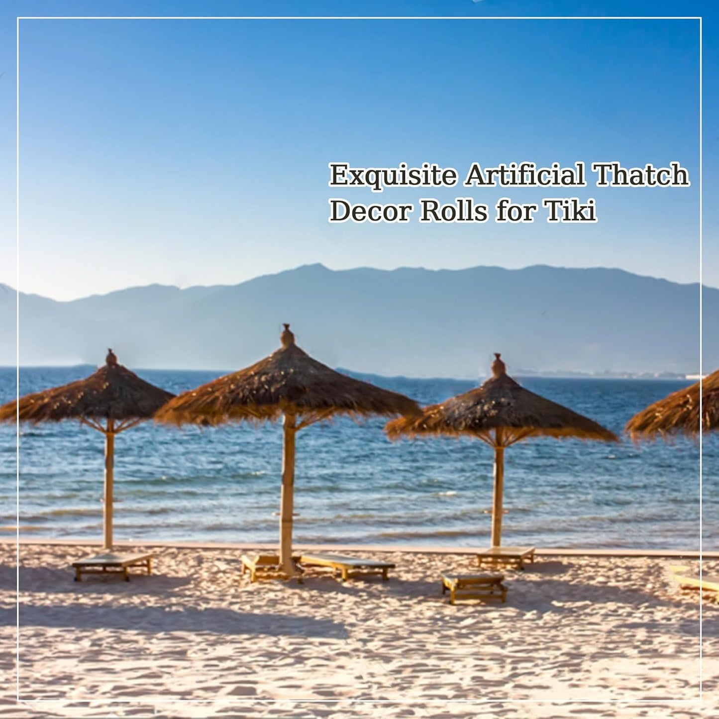 Premium Mexican Style Artificial Palm Thatch Roof Rolls. 5 Lengths, 2 Colors. Waterproof. Easy Install. Ideal for Tiki Bars, Parties, Gardens & Fences (15ft x 16in - Palm Color Thatch)