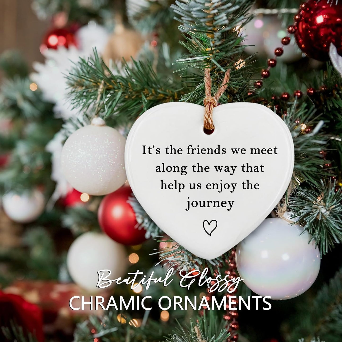 Friendship Gifts for Women Men - 10 Pcs for Women Men Keepsake, Birthday Gifts for Friends Female Male Ceramic Ornament Set