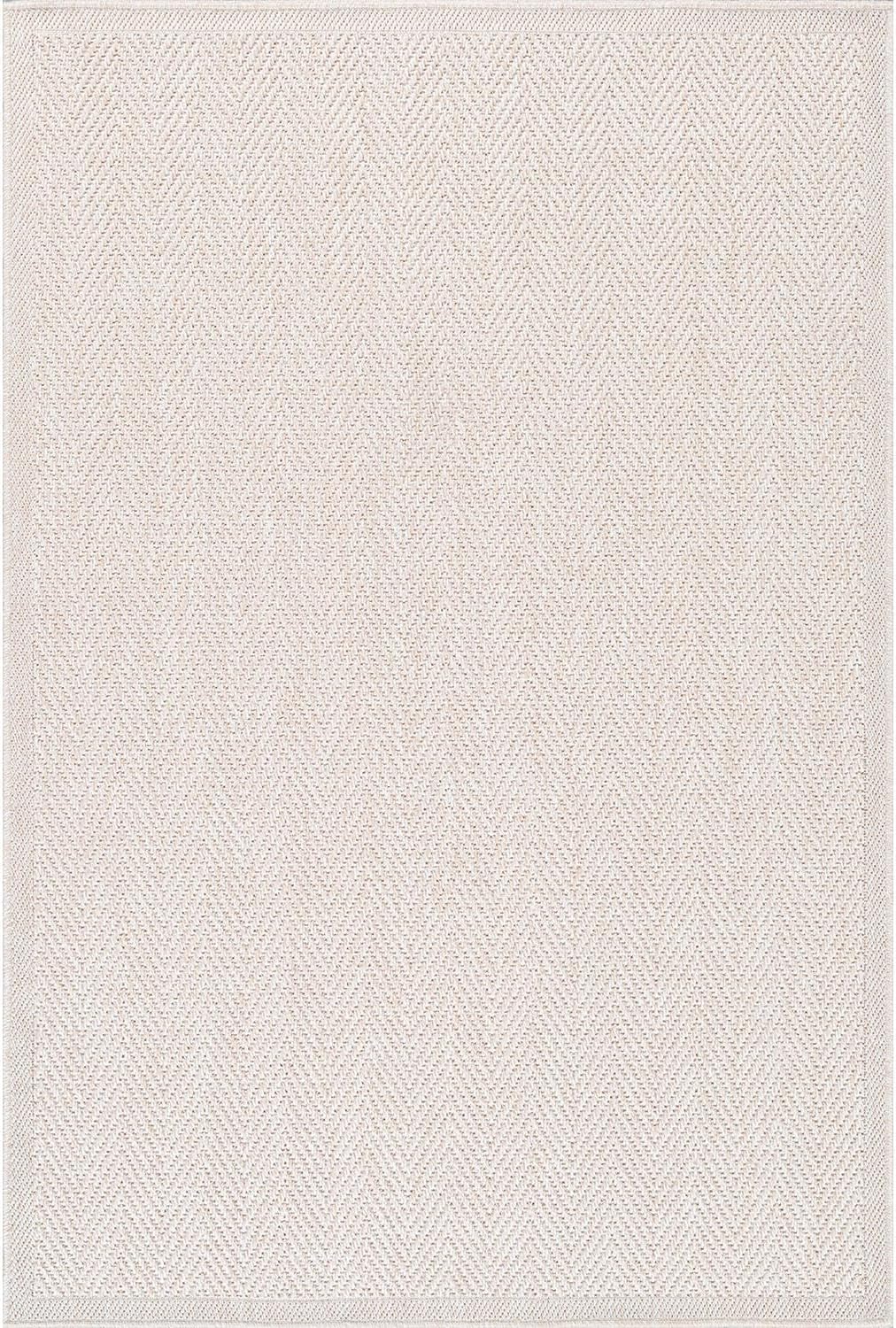 CAMILSON Easy Jute Rug 10x14, Indoor Outdoor Off-White Color Fiber Area Rugs for Living Room and Patio Rug Herringbone Boho Woven Design Easy-Cleaning Washable Outside Carpet Alfombras 10 x 14