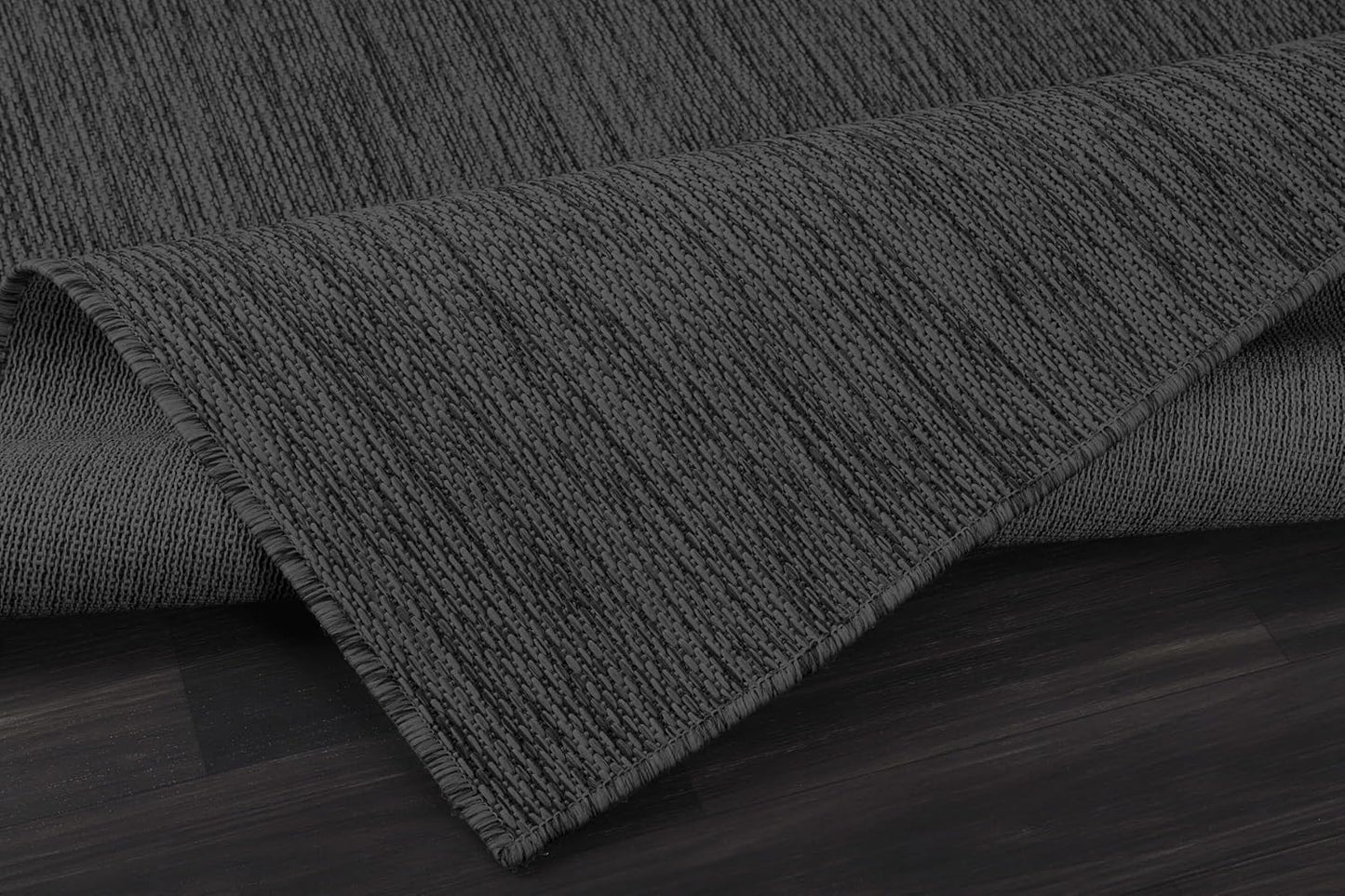 CAMILSON Outdoor Rug 9x12 Modern Area Rugs for Large Indoor and Outdoor Patios and Porches - Waterproof, Washable, Non-Shedding, Easy-to-Clean Outside Carpet (9 x 12, Solid - Dark Gray)