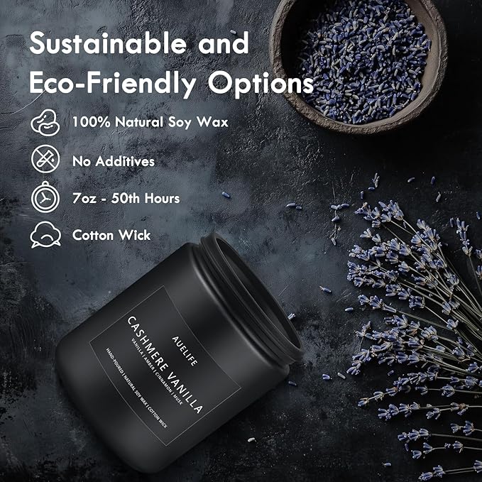 Cashmere Vanilla Candle | Scented Candles for Home, Aromatherapy Candle - Soy Candles for Home Scented, Candle Gift for Women Men, Home Fragrance Decoration -7oz
