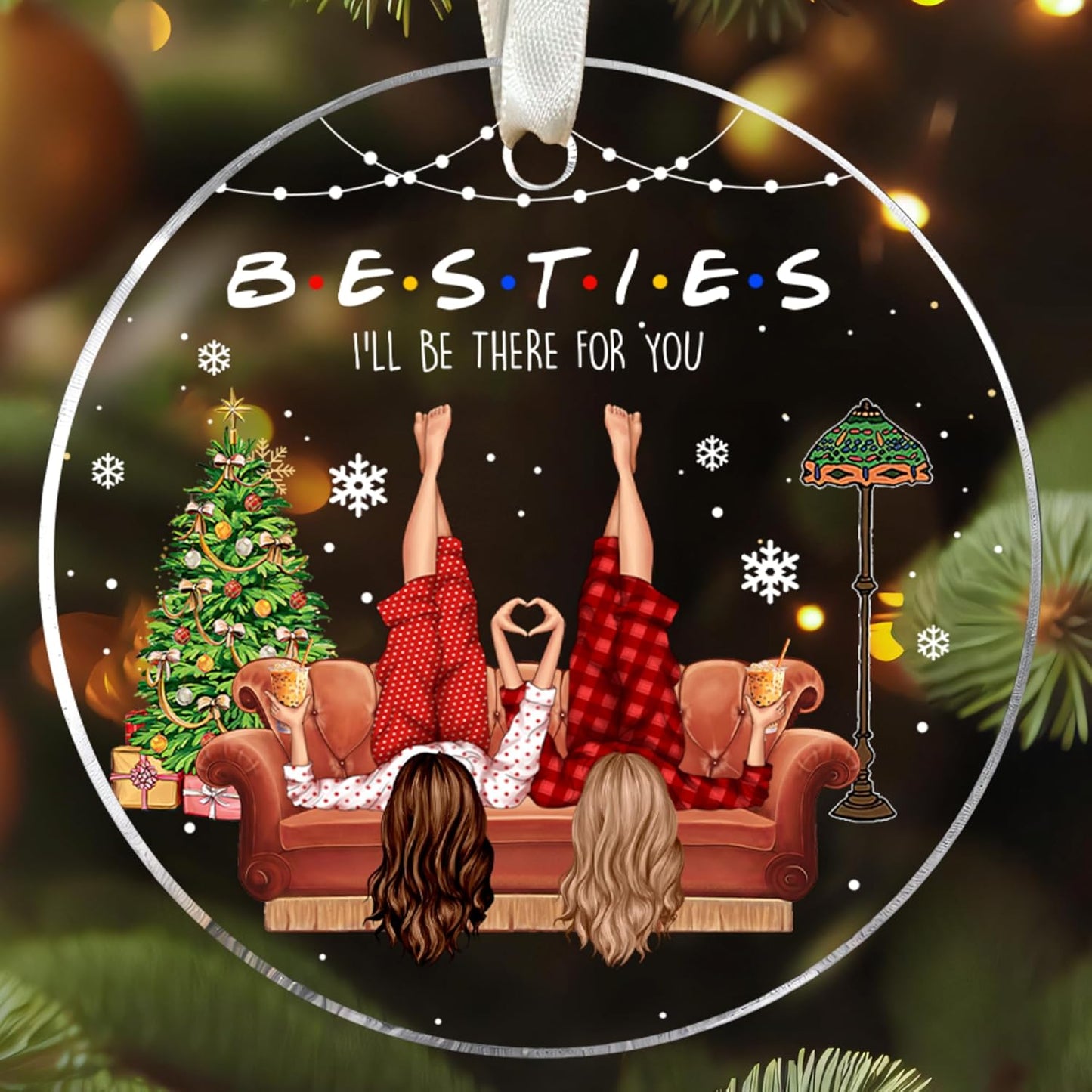 Best Friend Ornaments for Christmas Tree - Bestie Gifts - Friendship Christmas Ornaments - Acrylic Ornament