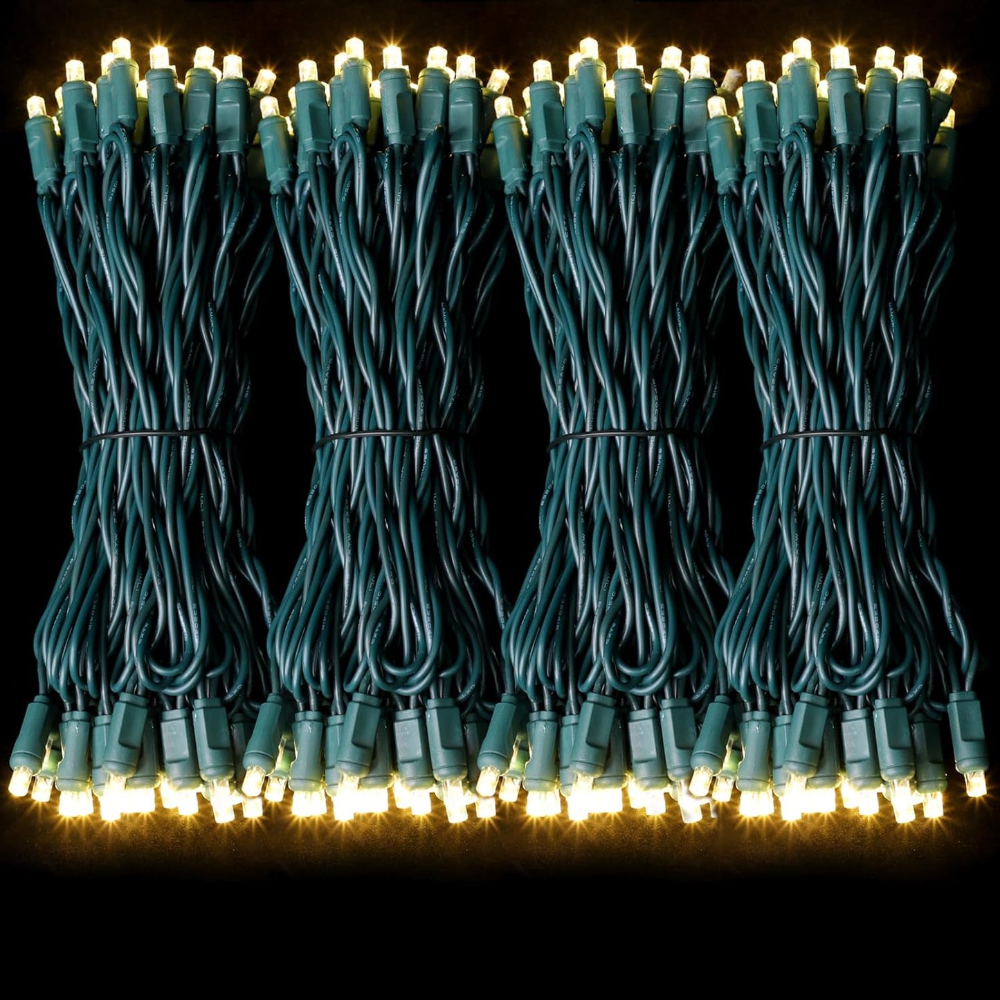 600LED (12pk of 50L) String Lights,LED Christmas Lights, 6" SPACING,Green Wire,Warm White