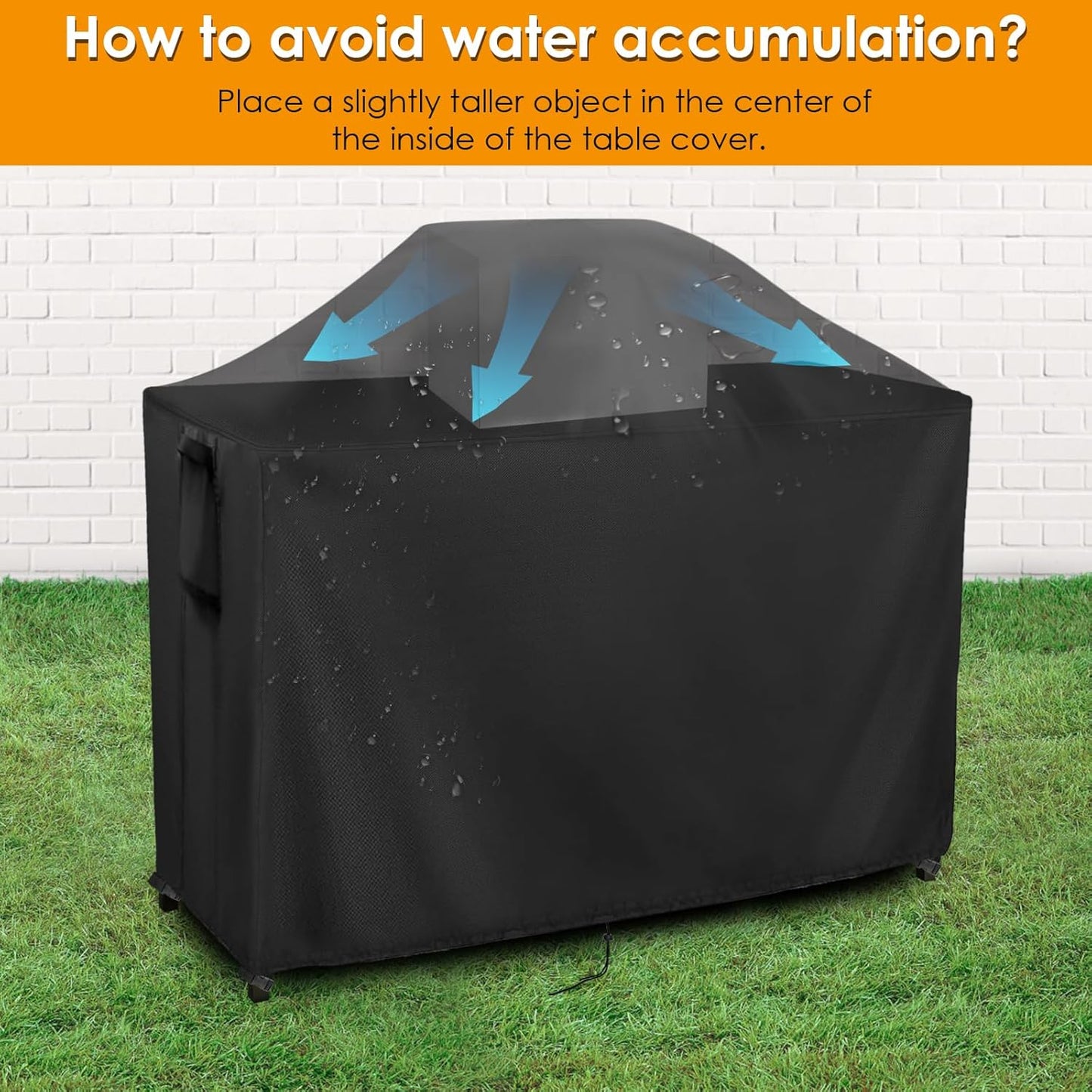 Kingling Outdoor Table Cover for Outdoor Bar Table, 73 Inch Waterproof Bar Height Patio Table Covers Outdoor Bar Prep Cover - 73''L x 32''W x 43''H