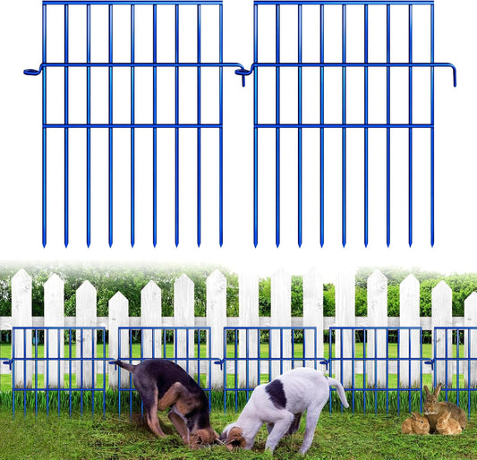 Animal Barrier Fence, 25 Panels No Dig Fences, 17in(H) X 27ft(L) Garden Fence Animal Barrier for Rabbits and Dog Under Fencing Barrier, Rustproof Metal Fences Border for Outdoor, Yard, Patio