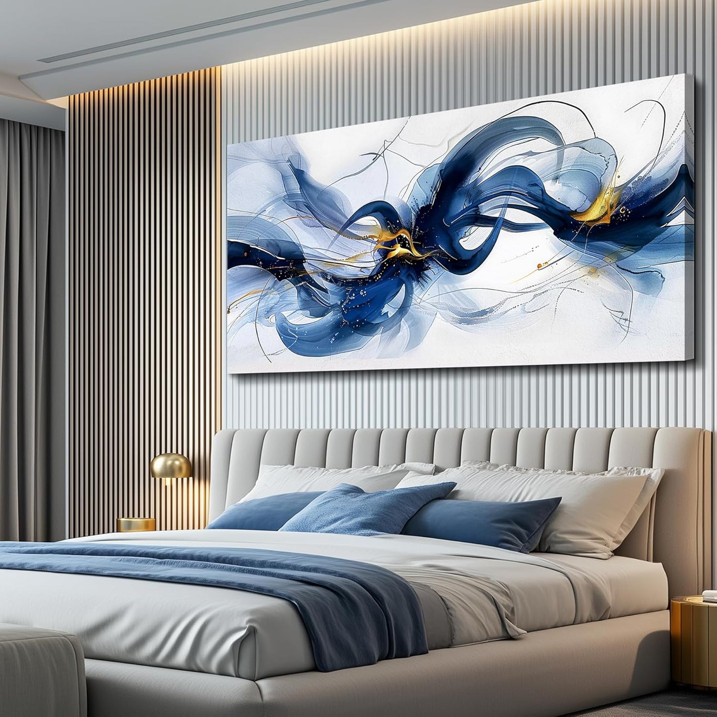 FUHAIHUA Canvas Wall Art For Living Room Large Wall Decor For Office Bedroom Decorations Abstract Ink Painting Artwork Room Wall Mural Aesthetic Home Decor 30x60 In
