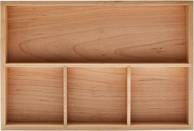 pandapark Wood Organizer Tray,Black Walnut,Desk & Drawer Storage Box (Maple Master)