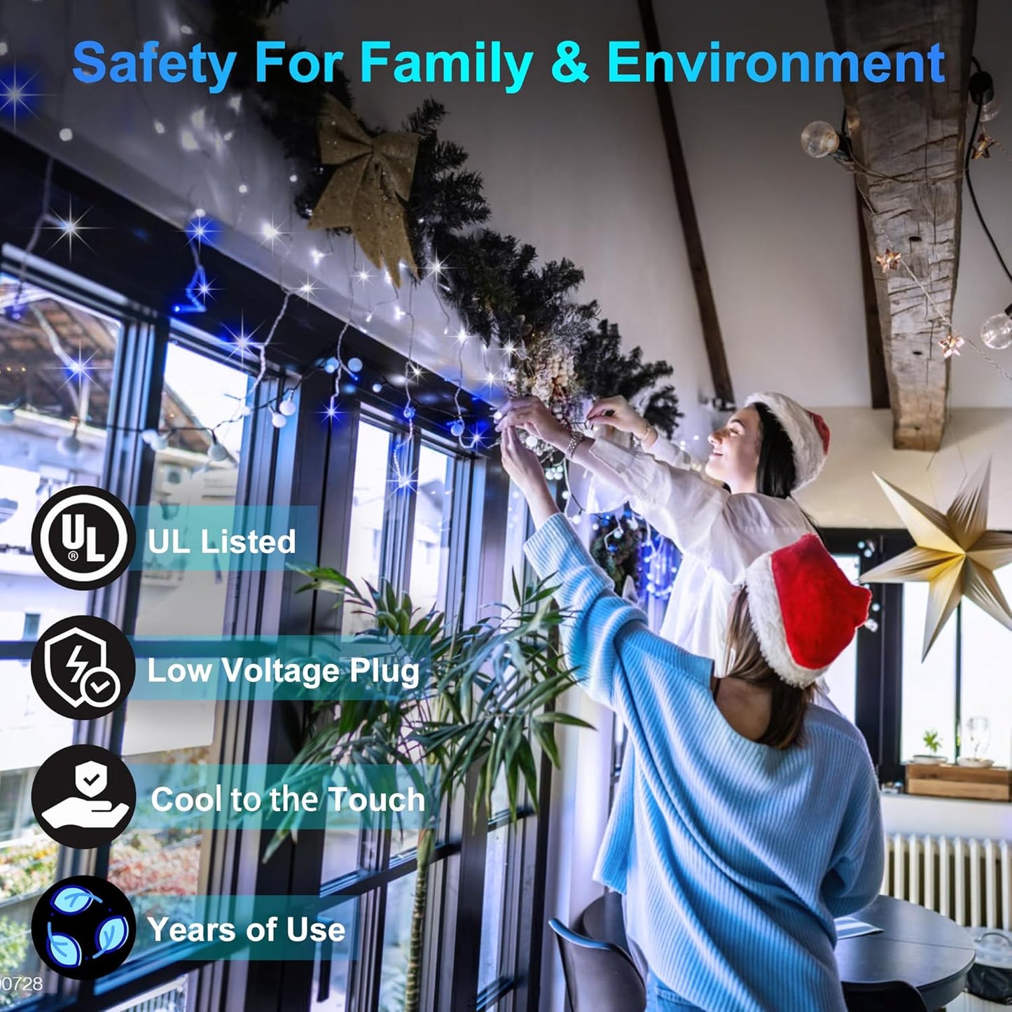 1332 LED 132FT Christmas Lights with 296 Drops, 12 Modes Dimmable CoolWhite & Blue Outdoor Hanging Lights with Timer Memory, Waterproof Curtain Lights for Bedroom Yard Indoor Window Roof Fence Wedding