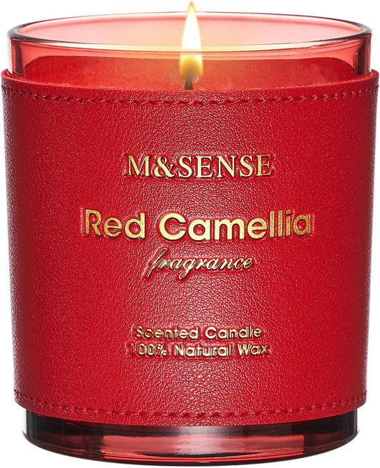 M&SENSE Citrus Floral Scented Soy Candles, Naturally Scented Vegan Soy Candle, 10oz 42-Hour Long Last Burning Time, No Toxin Bathtub Relaxing Stress Relief Home Fragrance for Women and Man