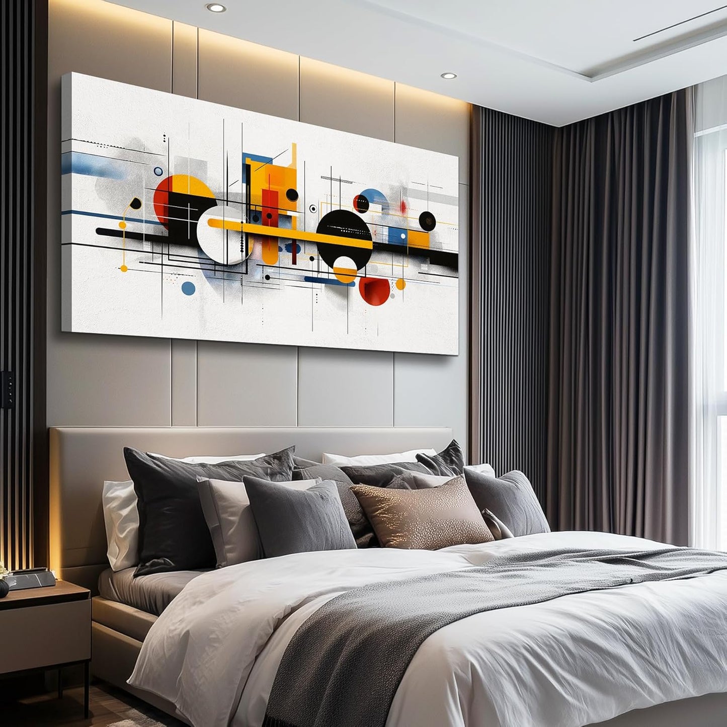 Canvas Wall Art for Living Room Large Wall Decor for Office Bedroom Decorations Color Line Painting Artwork Room Wall Mural Aesthetic Home Decor 30x60 in