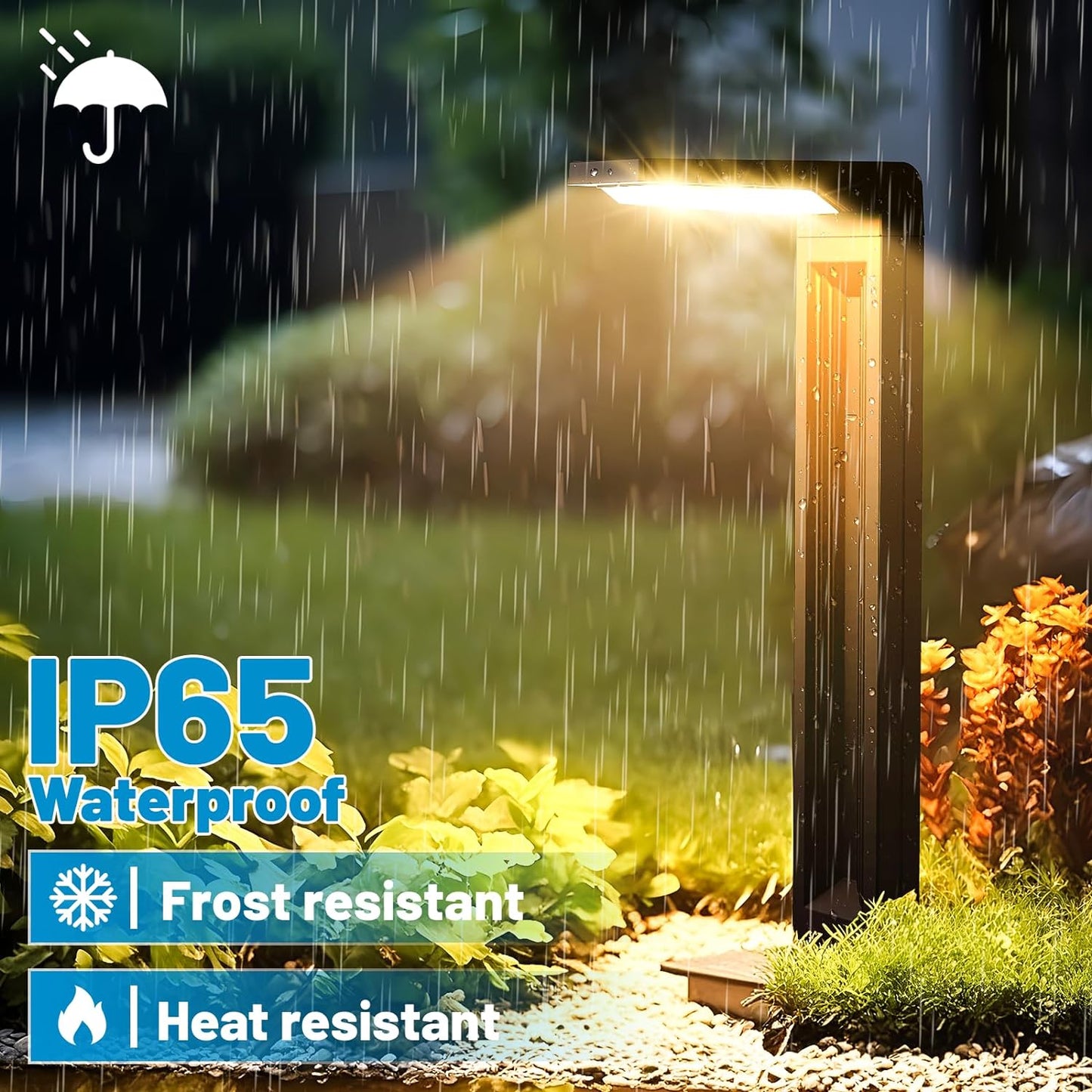 Sunvivo Solar Pathway Lights,2 Modes(Cool White or Warm White),Bright Solar Path Lights Outdoor Waterproof,Perfect Elegant Guide Light or Deco for Yard,Garden,Lawn,Sideway,Driveway,Walkway (2Pack)