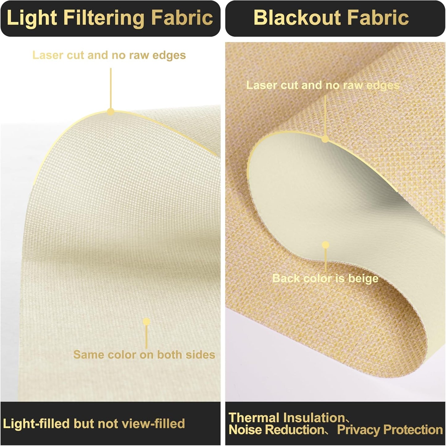 BERISSA Cordless Dual Roller Shades with Cassette Valance, Double Window Shades Blackout and Light Filtering, Day and Night for Home Office Door. Linen Beige. 48 W x 72" H