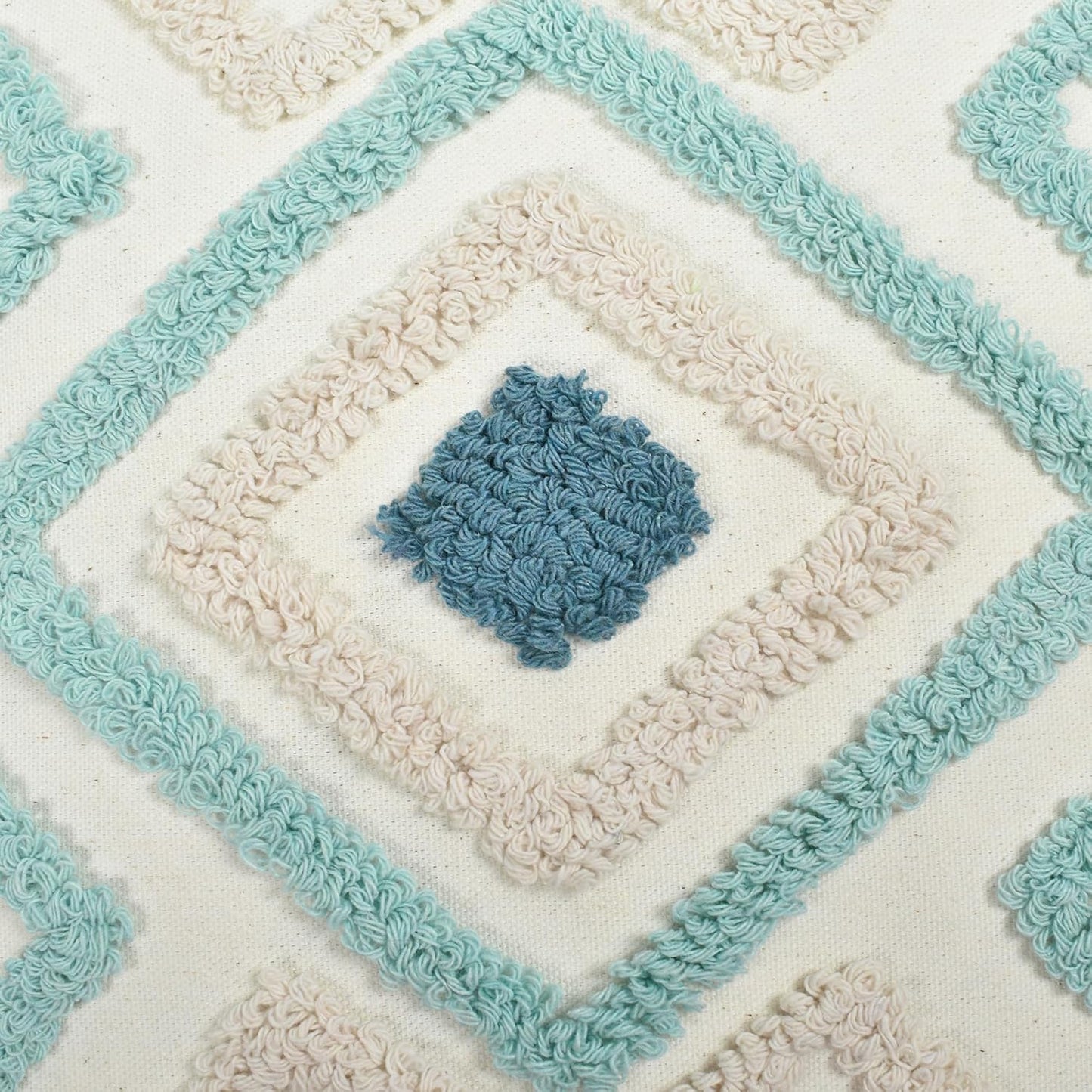 Boho Pillow Covers 20X20 Inch Boho Tufted Throw Pillow Covers Decorative Tassels Cushion Cover Farmhouse Pillow Case for Couch Sofa Bed Living Room Bedroom, Teal