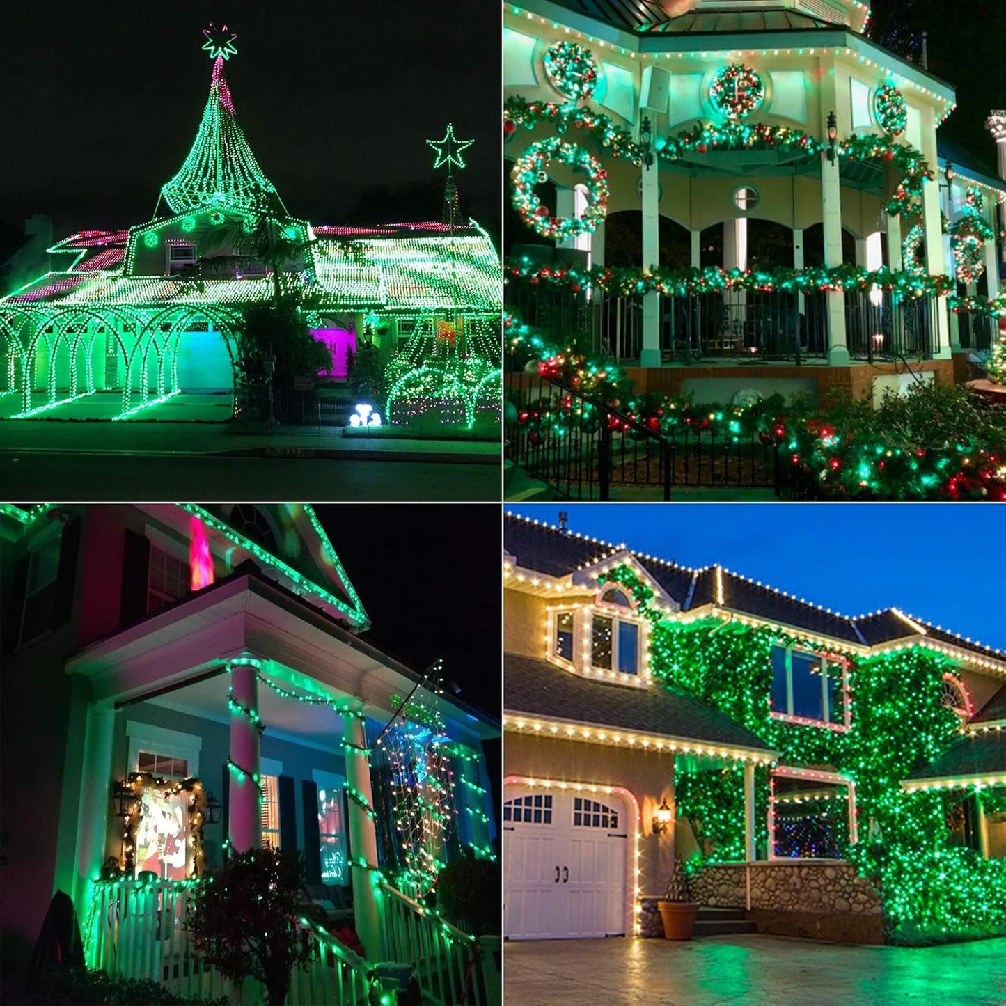 BrizLabs Green String Lights, 17.94ft 50 LED Christmas Lights, 8 Modes Battery Green Xmas Lights Indoor/Outdoor, Mini Decorative Holiday Light String Green Wire for Christmas Party Home Decor