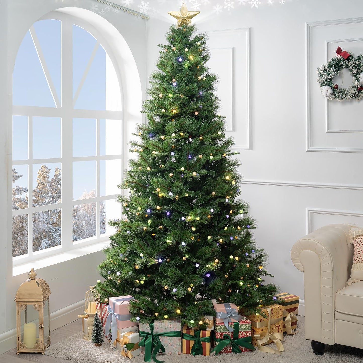 Naomi Home Evangeline Traditional Christmas Tree Green/6.5ft