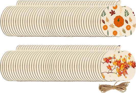 90 Pcs Thanksgiving Pumpkin Wooden Cutouts Unfinished Wood Crafts Pumpkin Wooden Pumpkins Ornaments to Paint Decorations DIY Blank Fall Pumpkin Shapes Discs Halloween 3.9x3.5 Inch