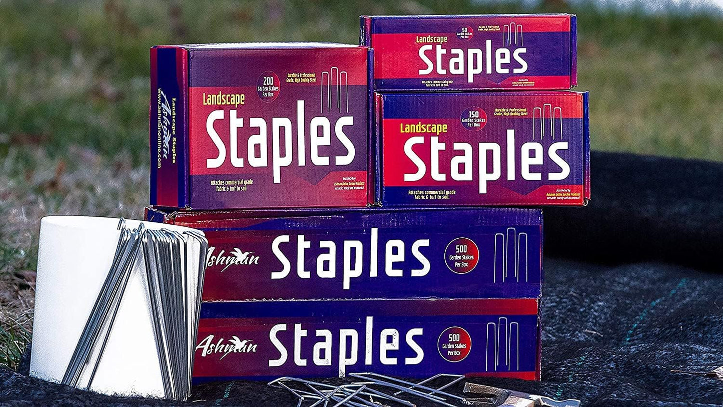 Ashman Garden Landscape SOD Staples and Stakes Pins for Weed Barrier Fabric, Ground Cover, Garden Hose, Lawn Drippers, Drip Irrigation Tubing, 1000 Pack Heavy Duty & Anti Rust