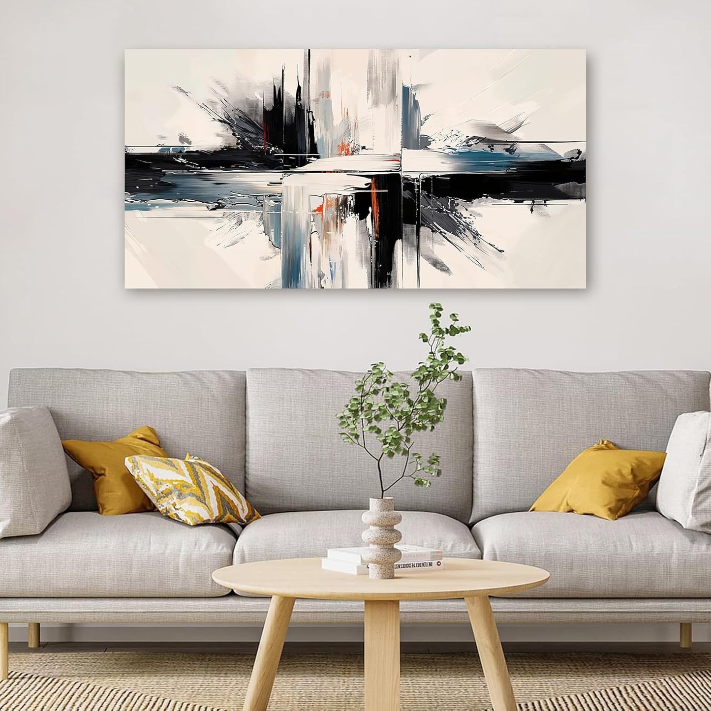 Abstract Wall Art Decorations Modern Wall Art for Living Room Abstract Canvas Art Wall Decor Minimalist Black and White Wall Art Prints Artwork for Walls Bedroom Office Home Decor 20" X 40"