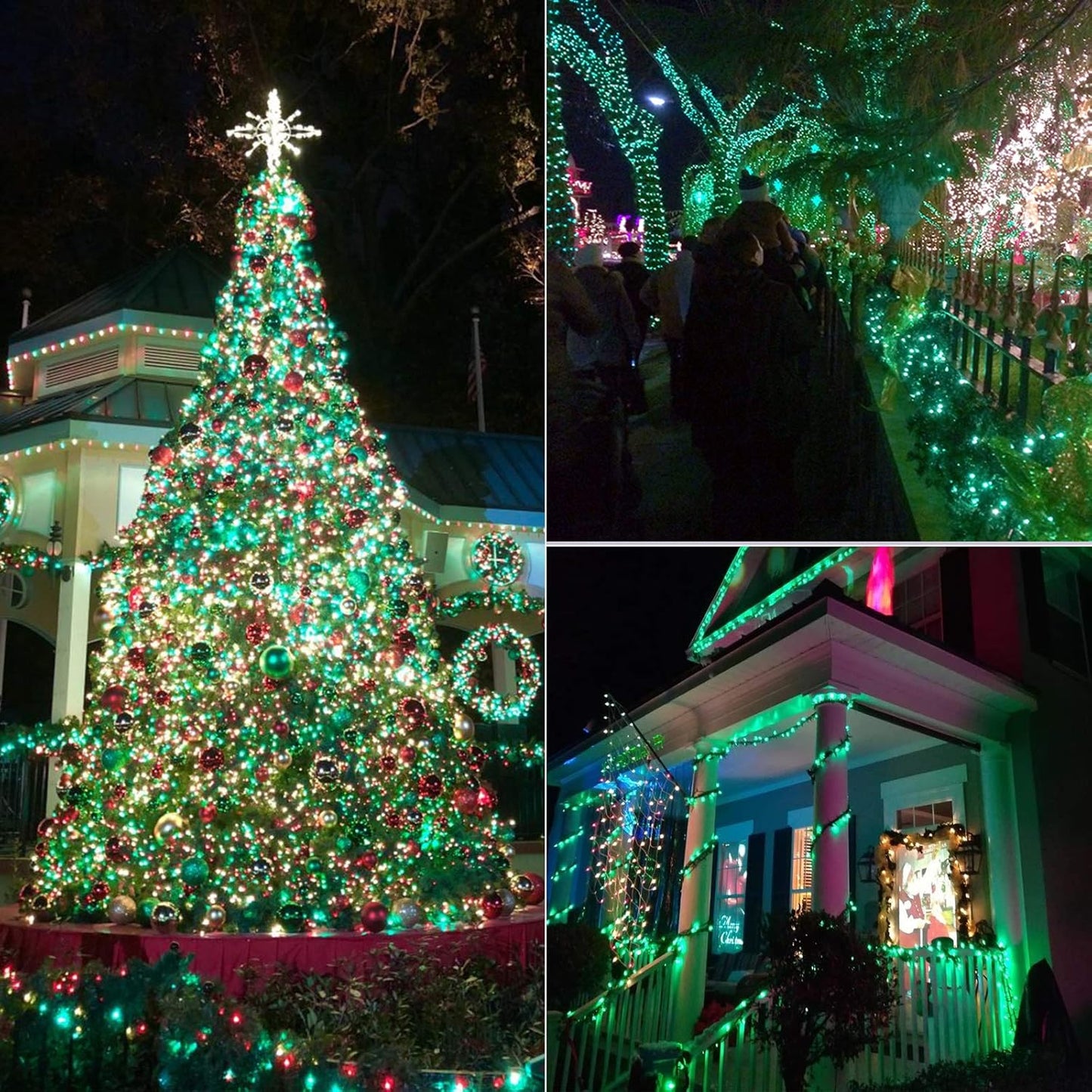 BrizLabs Green String Lights, 17.94ft 50 LED Christmas Lights, 8 Modes Battery Green Xmas Lights Indoor/Outdoor, Mini Decorative Holiday Light String Green Wire for Christmas Party Home Decor