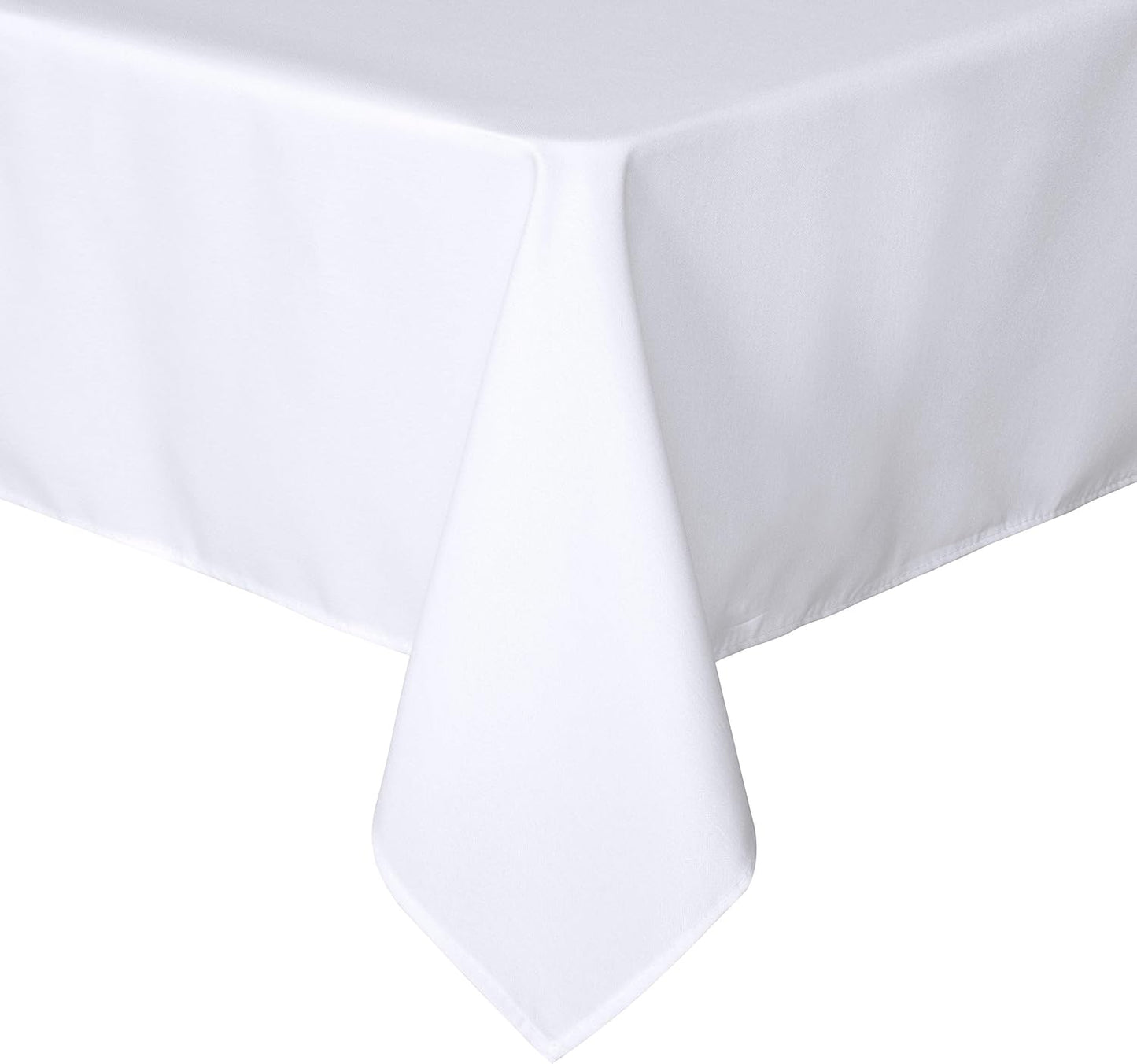 sancua Rectangle Tablecloth - 90 x 156 Inch - Water Resistant Spill Proof Washable Polyester Table Cloth, Decorative Fabric Table Cover for Dining Tables, Buffet Parties and Camping, White