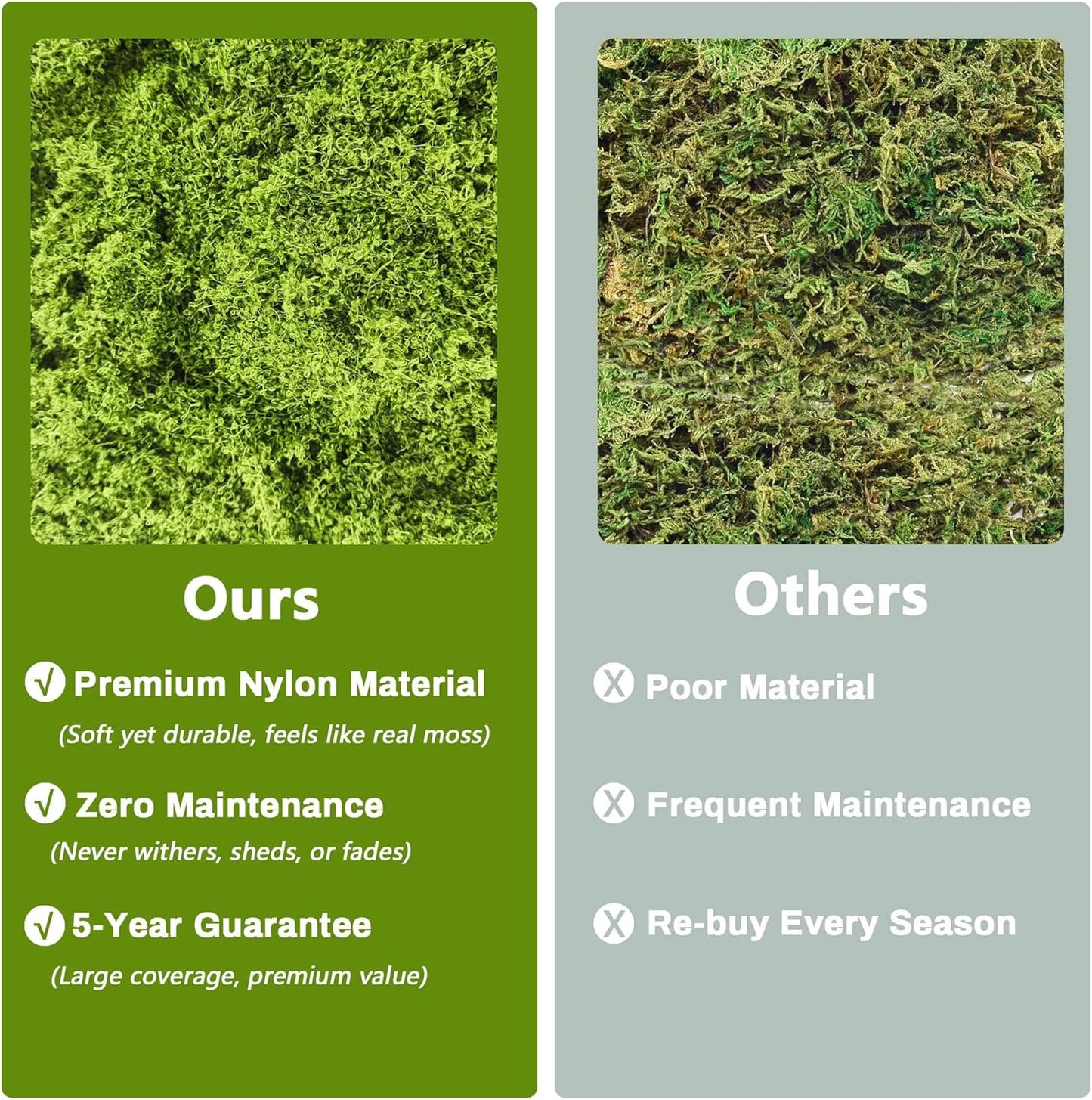 Potanro Faux Green Moss 5.3oz Artificial Fake Plant Moss Preserved Moss for Potted Plants Indoor Plants, Crafts, Planters, Bonsai Artifcial, DlY Floral Decorative Moss, Garden Wedding Decor