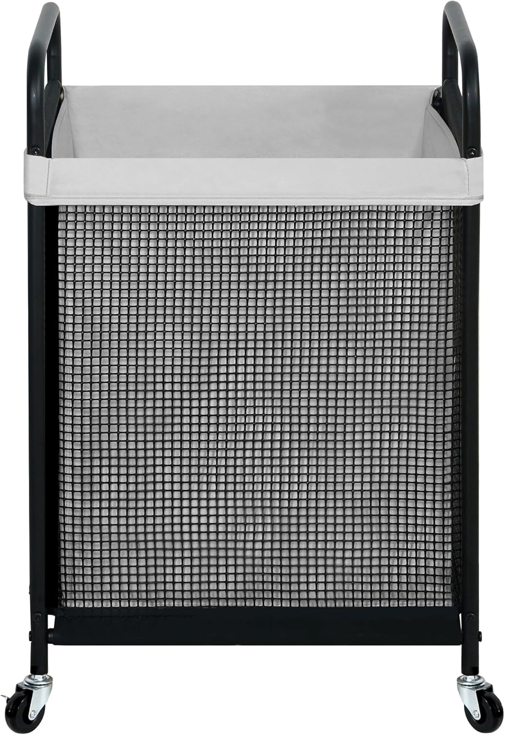 STO STO Laundry Hamper, 90L Rolling Laundry Sorter Cart with Removable and Washable Liner Bag, Rolling Clothes Hamper with Metal Handle for Laundry Room and Bedroom, Gray