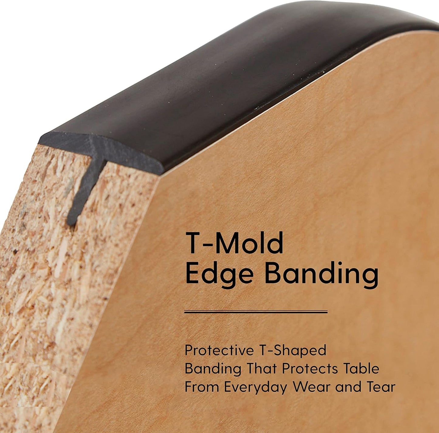 Factory Direct Partners FDP Rectangle Activity School and Classroom Kids Table (30 x 72 inch), Chunky Toddler Leg, Adjustable Height 15-24 inches - Maple Top and Black Edge