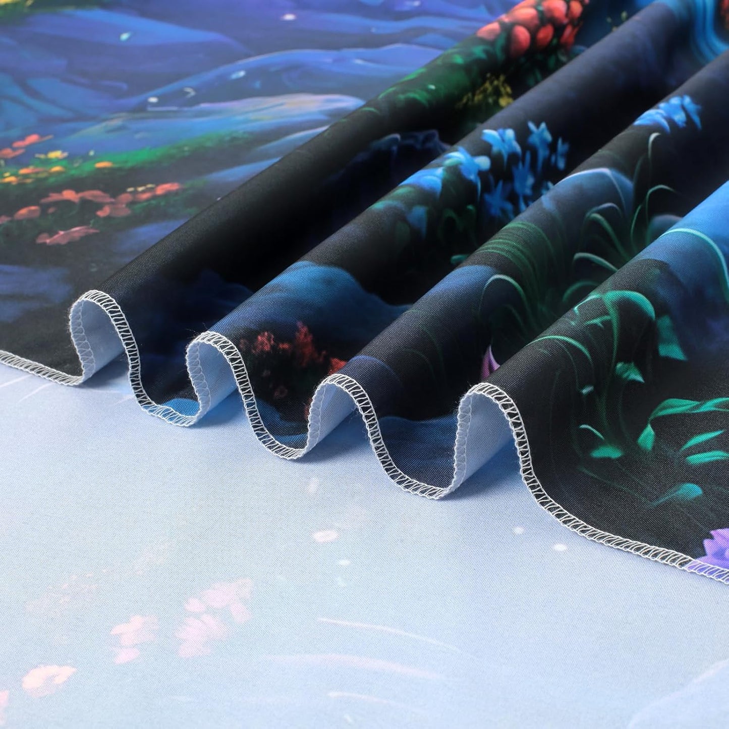 Manicer Blacklight Galaxy Waterfall Neon Tapestry – UV Reactive Glowing Cosmic Spiral Sky Glow in the Dark Nature Fantasy Landscape Wall Art for Bedroom – 51.2" x 59.1"