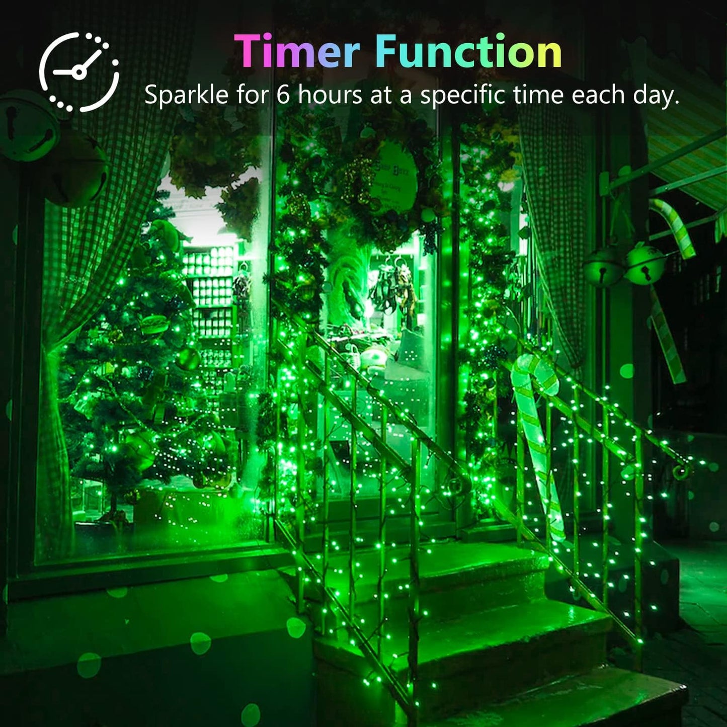 4 Pack 20FT 60LED Halloween Battery Operated Fairy Lights with Timer, Waterproof Battery String Lights Outdoor Indoor, Battery Twinkle Lights for Bedroom Wedding Birthday Party Halloween (Green)