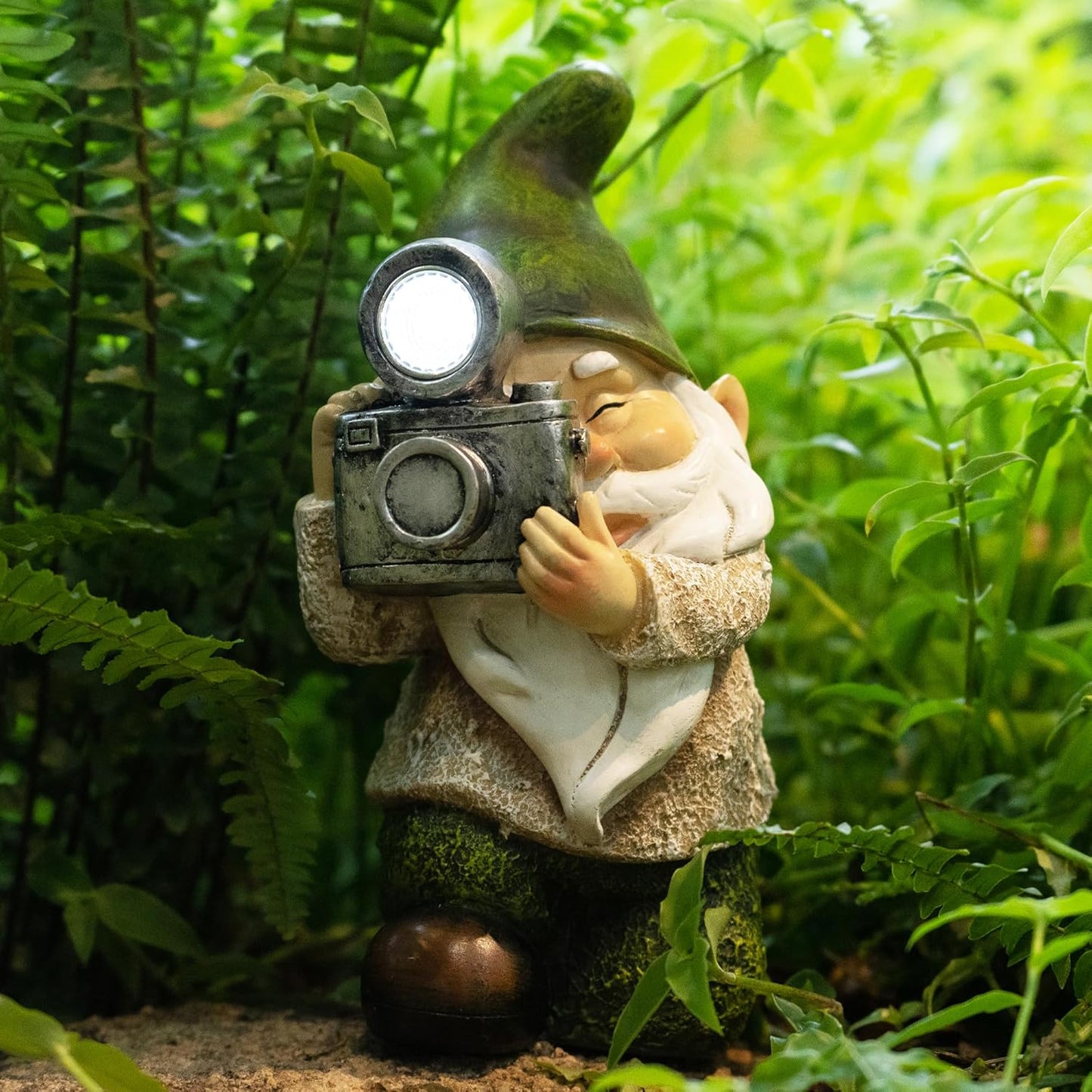 Garden Gnome-Solar Statue Outdoor-Gnomes Decorations for Yard - Photography Pose Gnome for Yard Patio Lawn Garden Gifts