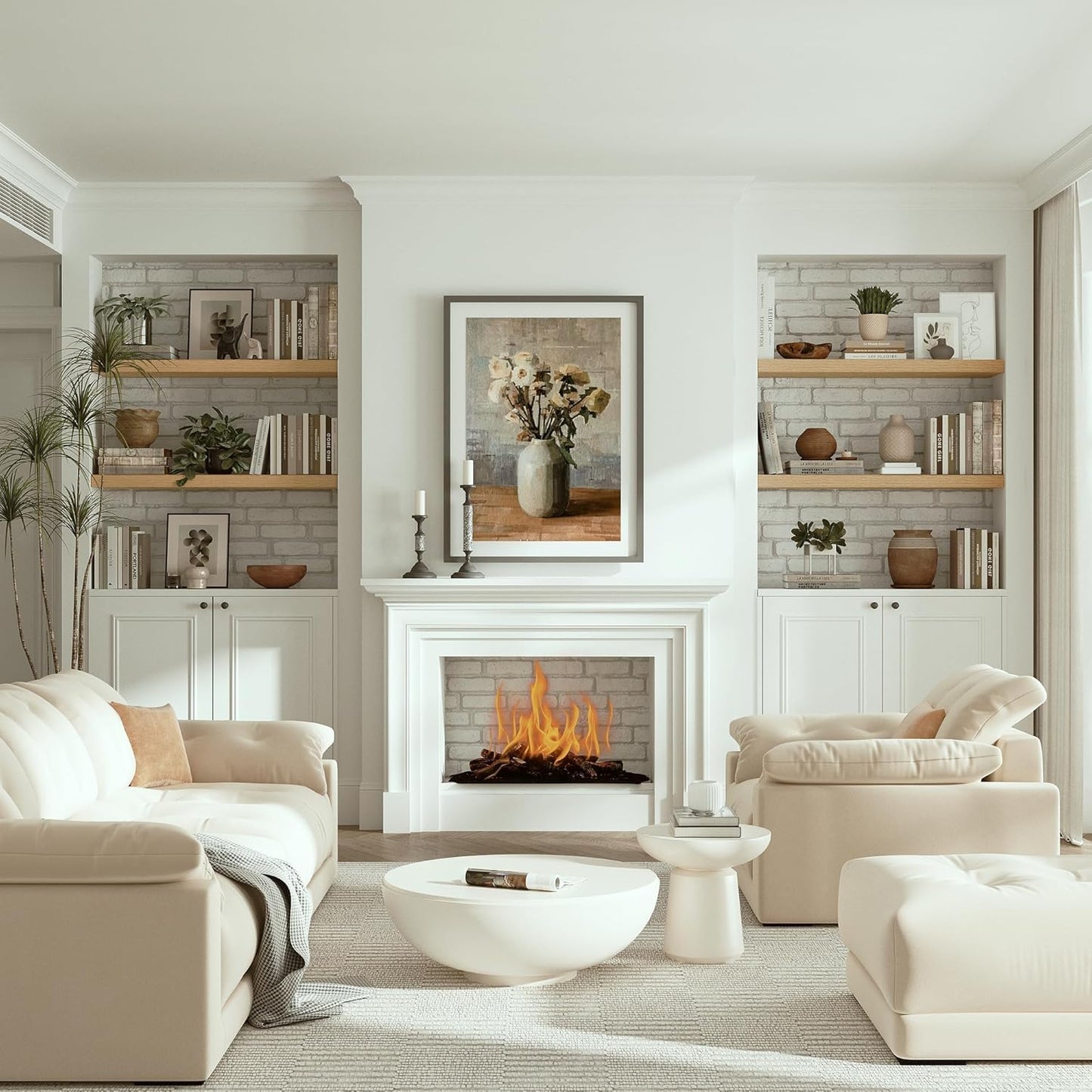 10 inches Deep Floating Shelves 36 inch Long, Large Oak Wall Shelves Heavy Duty 70 lbs for Bedroom, Bathroom, Living Room, Kitchen, Office, Modern Shelf Home Decor with Invisible Bracket