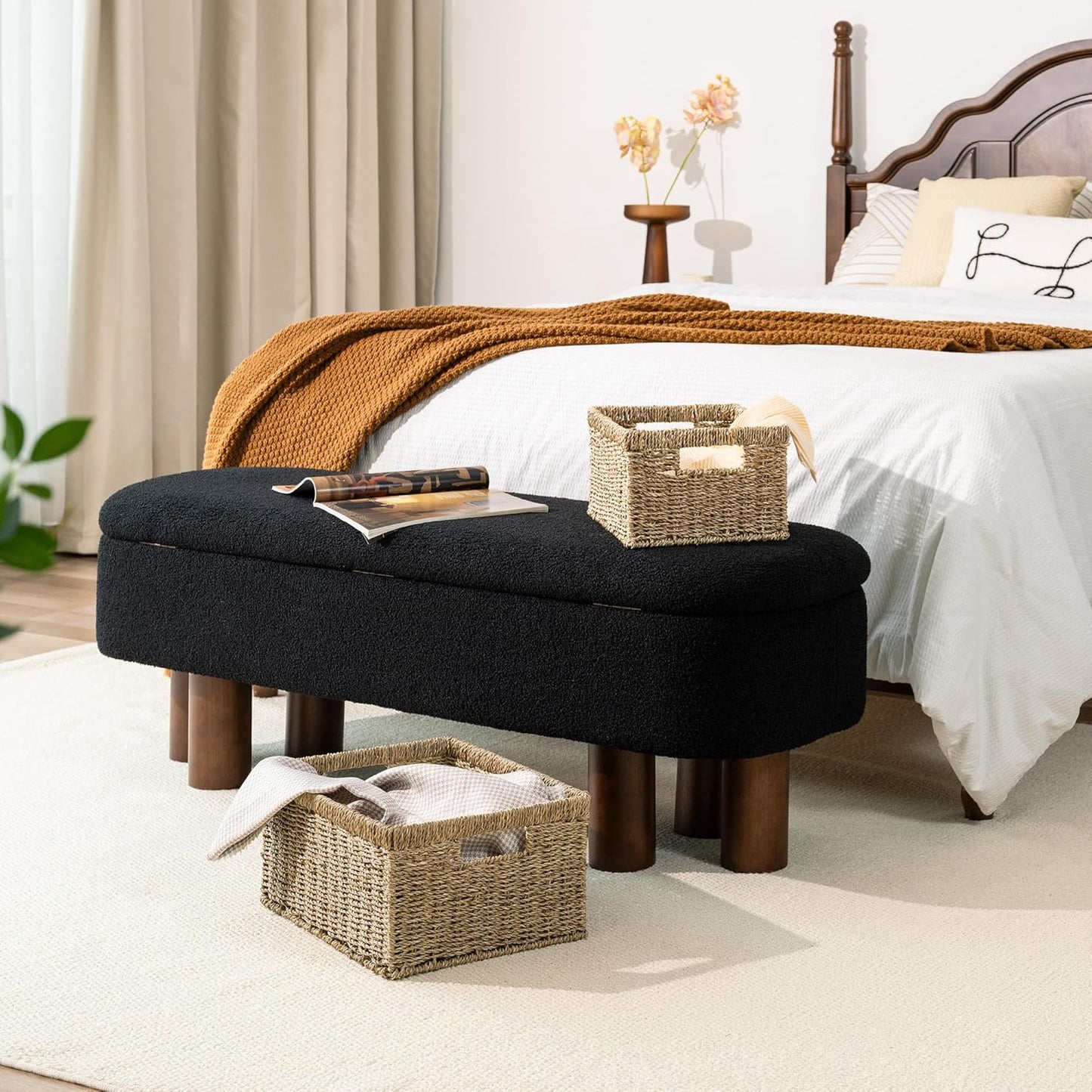 StorageWorks Wicker Storage Baskets, Large and Small Baskets, Handwoven Seagrass Basket for Organizing, Decorative Organizers with Built-in Handles, Set of 2