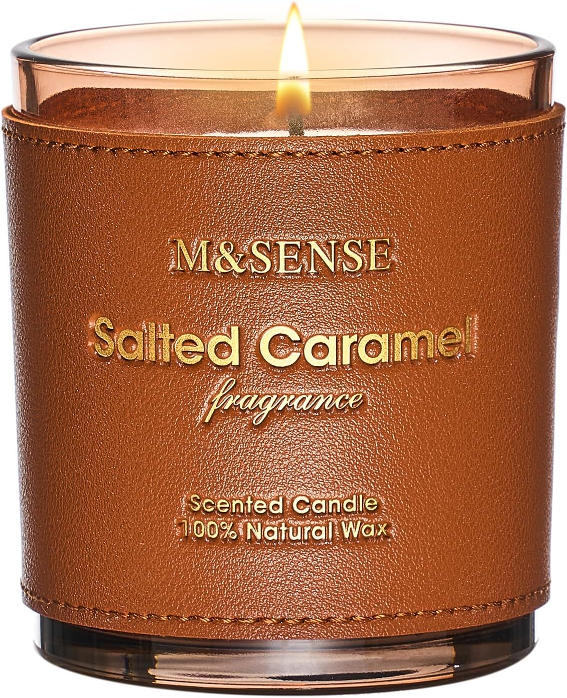 M&SENSE Caramel Vanilla Scented Vegan Soy Candles,10oz 42-Hour Slow Burning Time,No Toxin Heavy Scented Candles,Cozy Relaxing Romance,Fancy Housewarming Gifts for Women & Men
