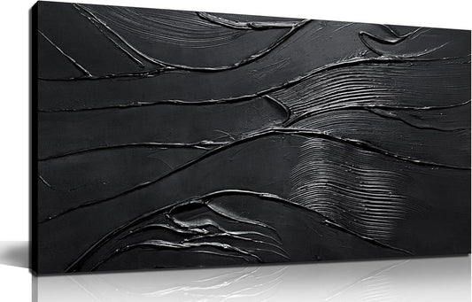 CGXART Abstract Painting Wall Art For Living Room Black Painting Wall Decor For Bedroom Modern Wall Art For Bathroom Size 20 x 40 Inch