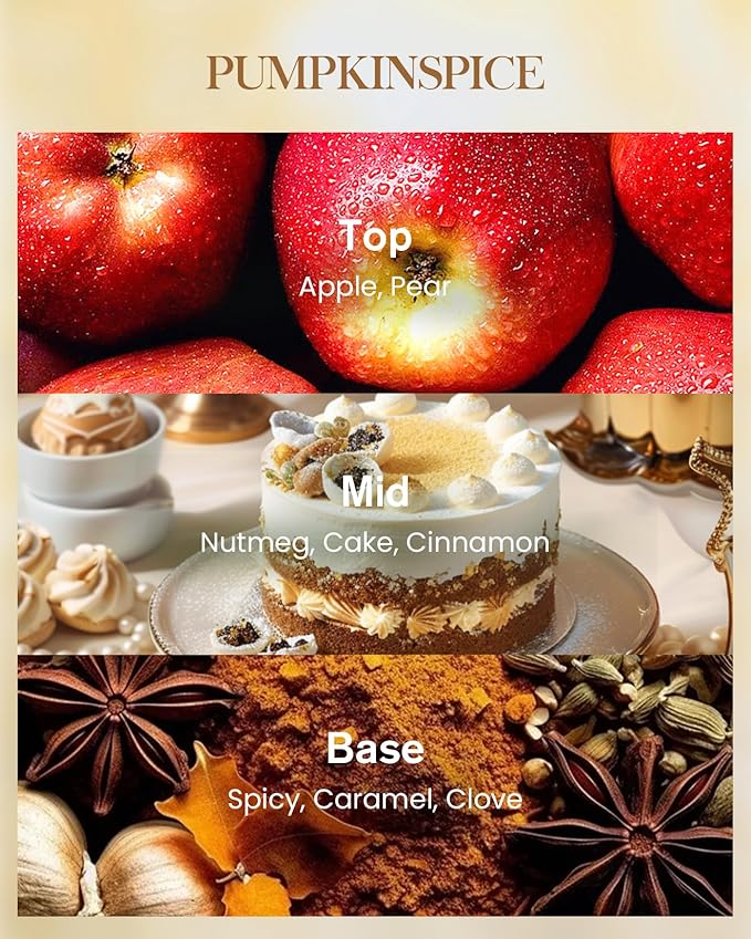 M&SENSE Pumpkin Spice Scented Candle, 3 Wick 35oz 150H Long Lasting Soy Candles, Fall Scent Unique Halloween Gifts Home Decor