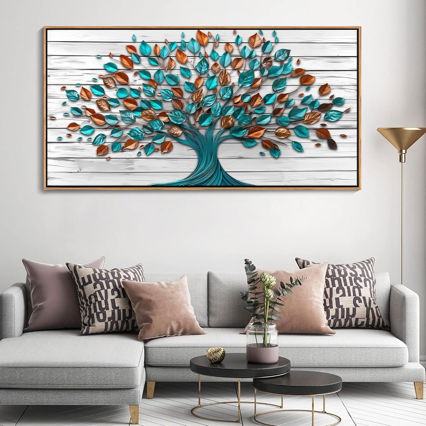 Mofutinpo Tree of Life Wall Art - Framed Art Work for Living Room, Office, Bedroom & Kitchen Decor (29x58IN)