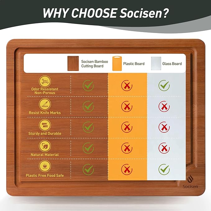 3 Packs Bamboo Cutting Board Set with Non Slip Feet Holder and Over Sink Nice Solid Thick Wood Juice Groove Chopping Board Extra Large Big Small Best Hardwood Kitchen Organic Vegetable Meat BBQ Kit