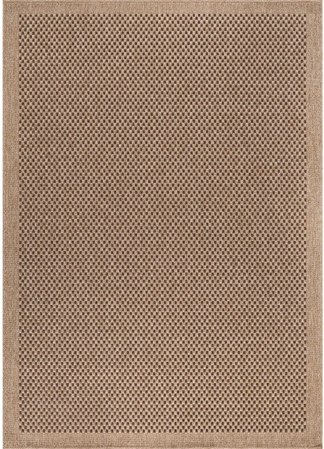 CAMILSON Easy Jute Rug 6x9, Indoor Outdoor Natural Color Fiber Area Rugs for Living Room Patio and Kitchen Rug, Sisal Boho Woven Design, Easy-Cleaning, Washable Outside Carpet Alfombras para(6 x 9)